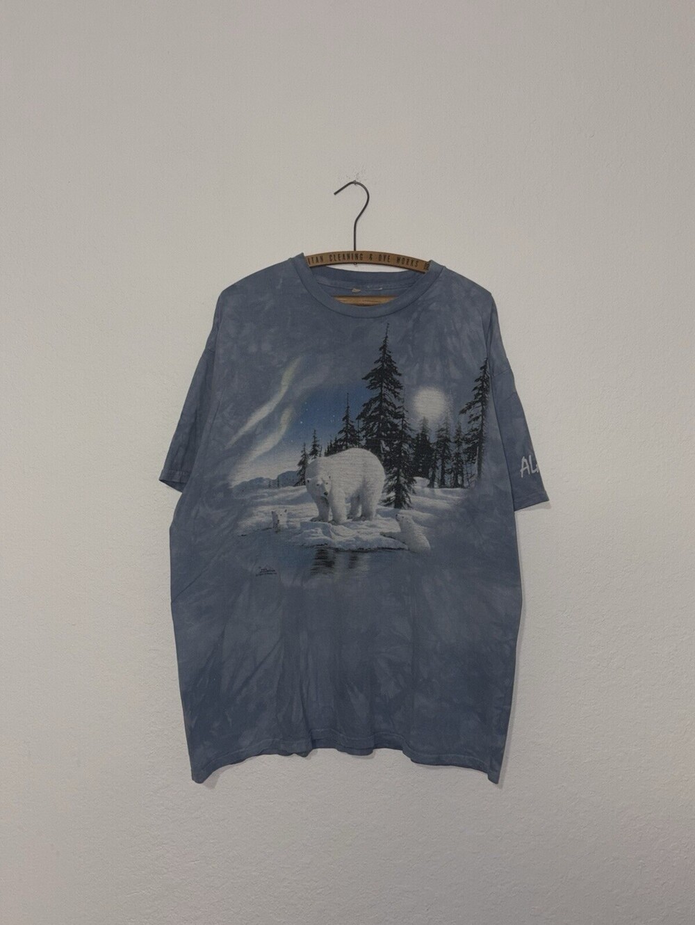 Vintage 1999 The Mountain Tie Dye Polar Bear Nature Shirt Size Mens 2XL